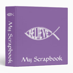 Believe Fish Lavender 3 Ring Binder