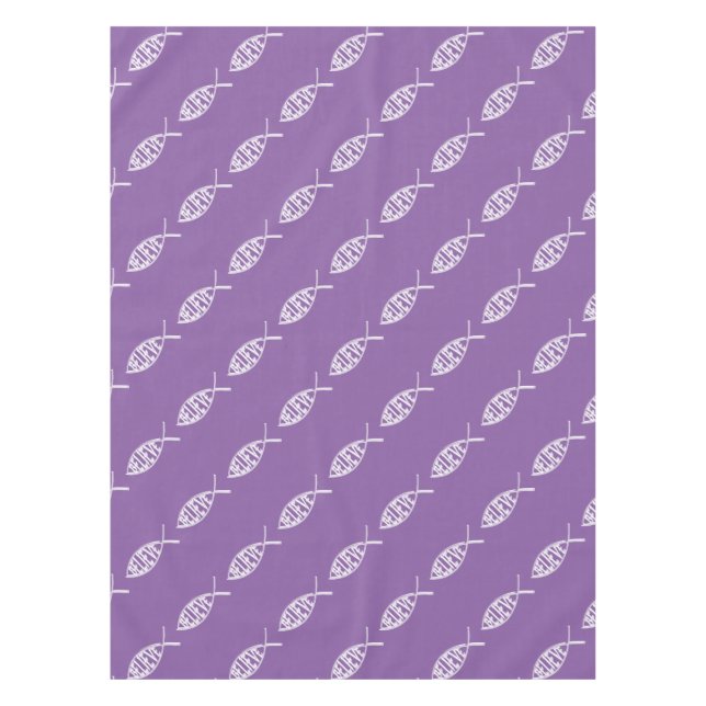 Believe Fish Lavender Tablecloth (Front)