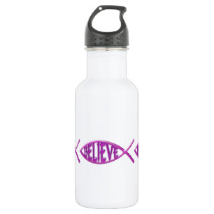 Believe Fish- Pink Stainless Steel Water Bottle