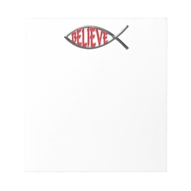 Believe Fish- Red Notepad (Front)