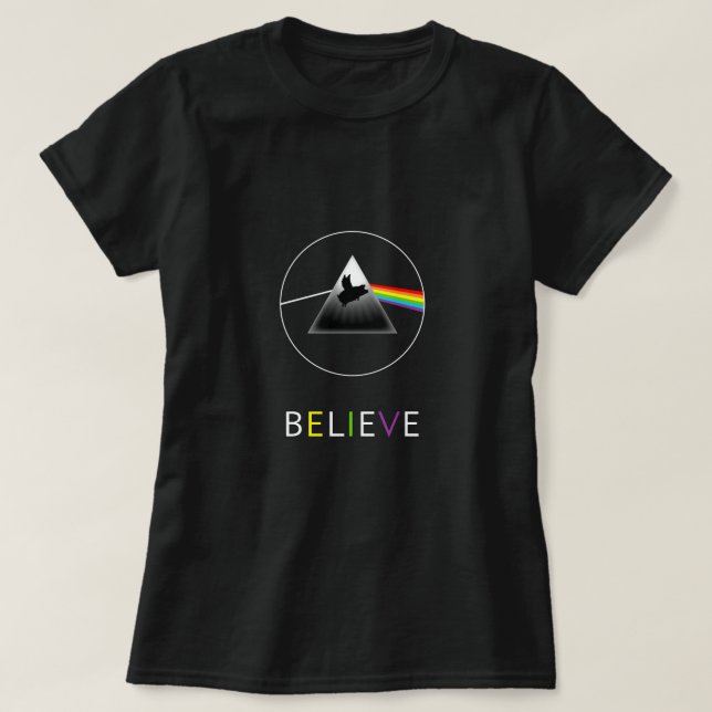 BELIEVE-Flying Pig Prism T-Shirt (Design Front)