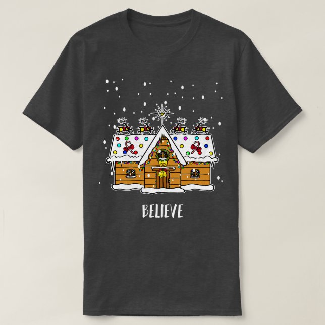 Believe Funny Santa Christmas Tshirt Boy Girl Holi (Design Front)