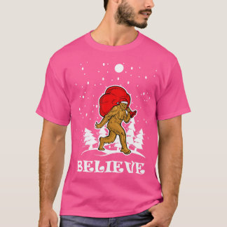Believe Funny Santa Christmas Tshirt Holiday Gift 