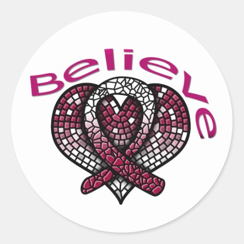 Believe Head and Neck Cancer Classic Round Sticker