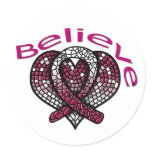 Believe Head and Neck Cancer Classic Round Sticker