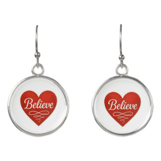 Believe Heart Earrings