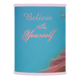 Believe Hibiscus Flower Inspirational Quote Lamp Shade