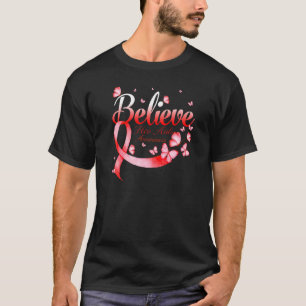 Believe Hiv Aids Awareness Butterfly   T-Shirt