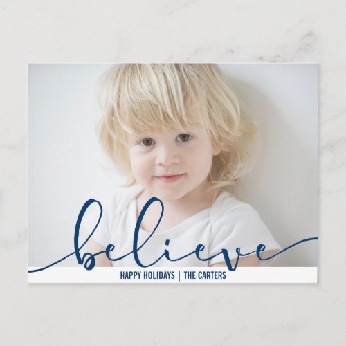 Believe HOLIDAY BLUE  Hand Letter Script PHOTO