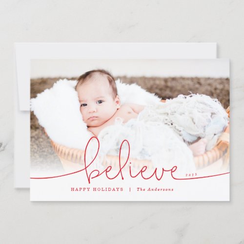 Believe Holiday Photo Card