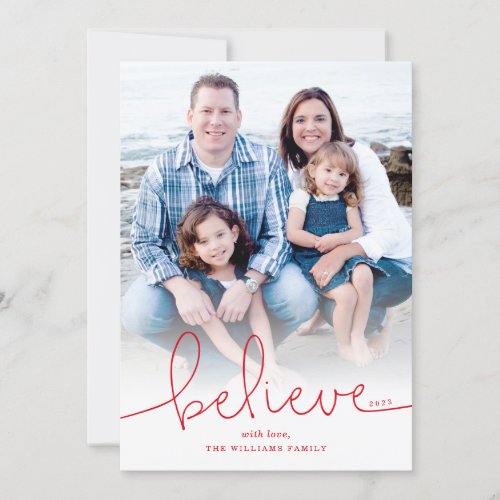 Believe Holiday Photo Card