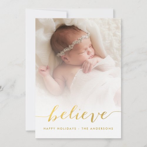 Believe Holiday Photo Card