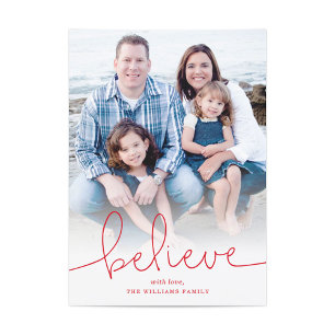 Believe Holiday Photo Card