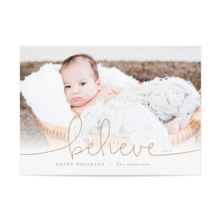Believe Holiday Photo Card