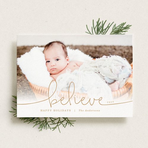 Believe Holiday Photo Card