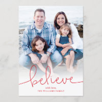 Believe Holiday Photo Card
