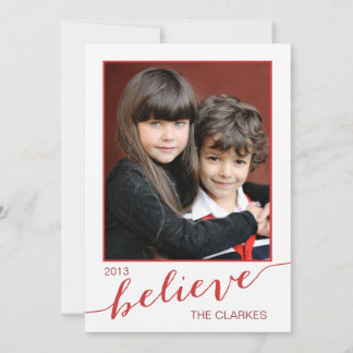 Believe Holiday Photo Cards | Red and White