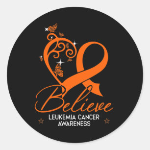 Believe Hope Leukemia Awareness Gift Classic Round Sticker