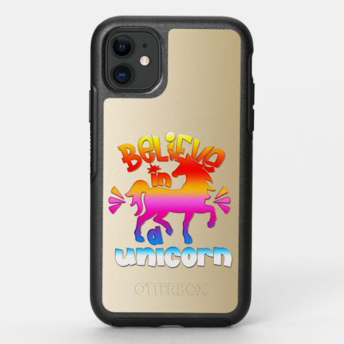 Believe in a Rainbow Unicorn OtterBox Symmetry iPhone 11 Case