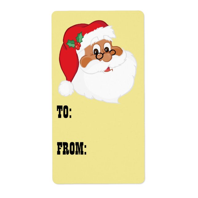 Believe in Black Santa Claus Gift Label (Front)