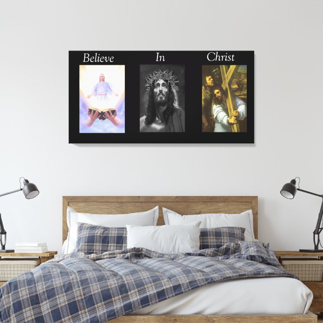 Believe In Christ Wrapped Canvas 8 Print (Insitu(Bedroom))