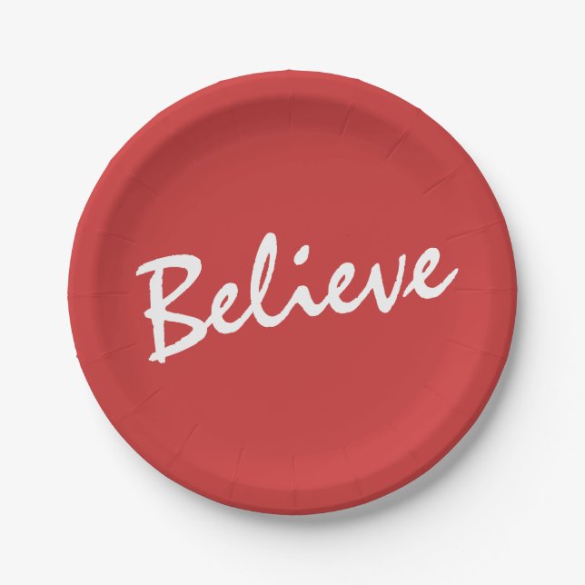 Believe in Christmas | Holiday Paper Plates (Front)
