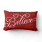 Believe in Christmas Holiday Snowflake Pillow