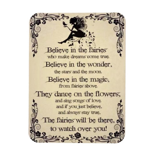 Believe In Fairies 3"x4" Photo Magnet (Vertical)