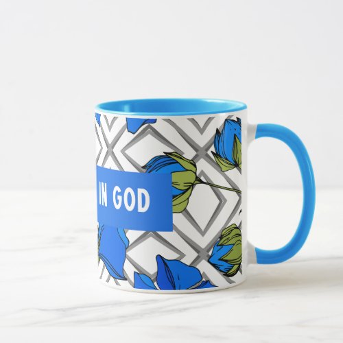 Believe In God Typographic Modern Art Mug