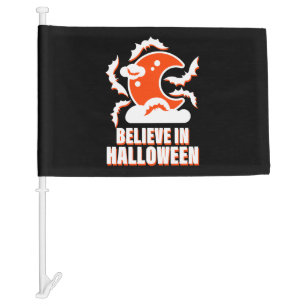 Believe In Halloween Car Flag