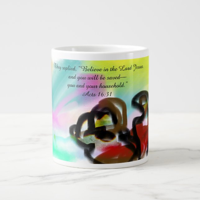 Believe in Jesus  Giant Coffee Mug (Front)