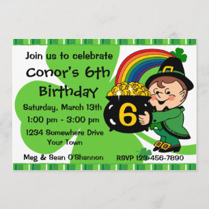 Believe In Leprechauns Birthday Party Invitation