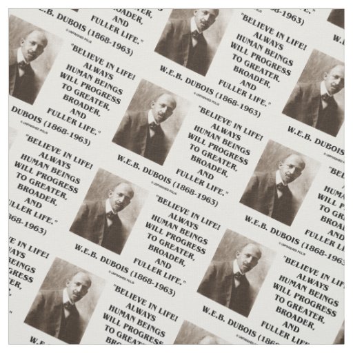 Believe In Life! Progress W.E.B. Dubois Quote Fabric
