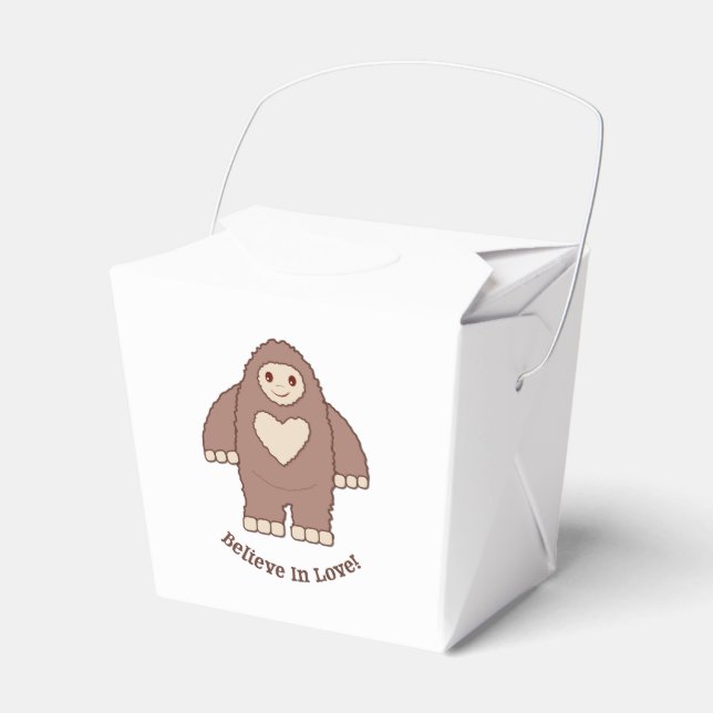 Believe in Love Bigfoot Favor Boxes (Front Side)