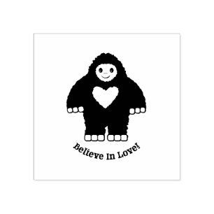 Believe in Love Bigfoot Rubber Stamp