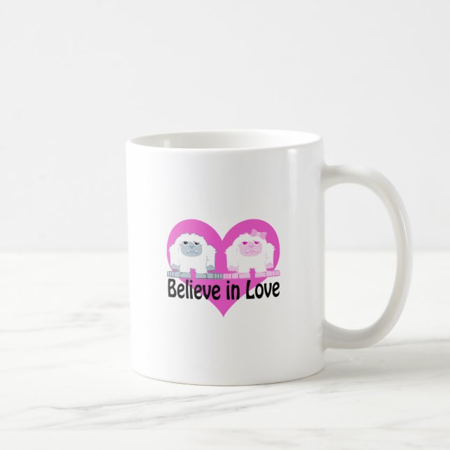 Believe in Love! Cute Yetis Coffee Mug (Right)