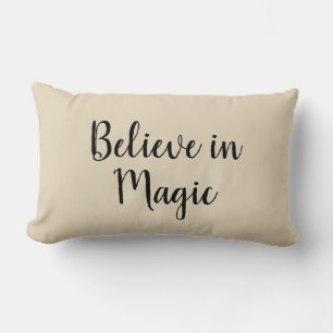 Believe in Magic Beige Pillow