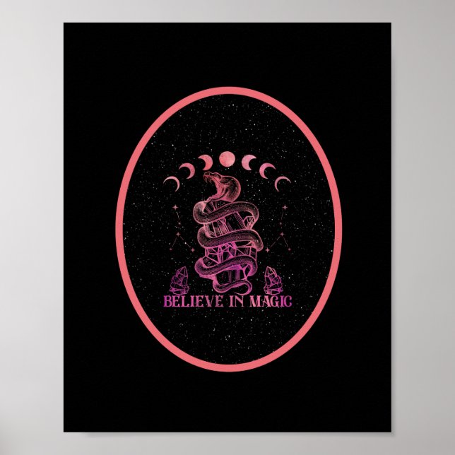 Believe In Magic Celestial Wiccan Art Poster (Front)