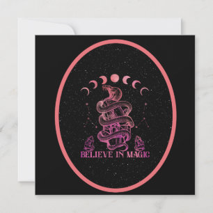 Believe In Magic Celestial Wiccan Art Square Flat 