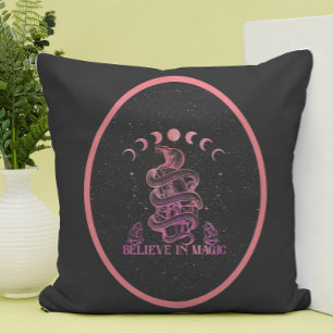 Believe In Magic Celestial Wiccan Art Throw Pillow