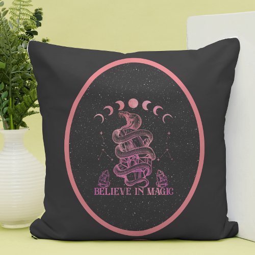 Believe In Magic Celestial Wiccan Art  Throw Pillow