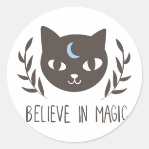 Believe in magic - Choose background color Classic Round Sticker