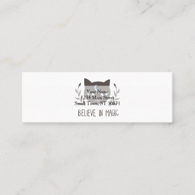 Believe in magic - Choose background color Mini Business Card (Front)