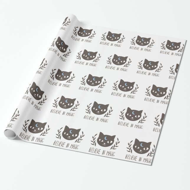 Believe in magic - Choose background color Wrapping Paper (Unrolled)