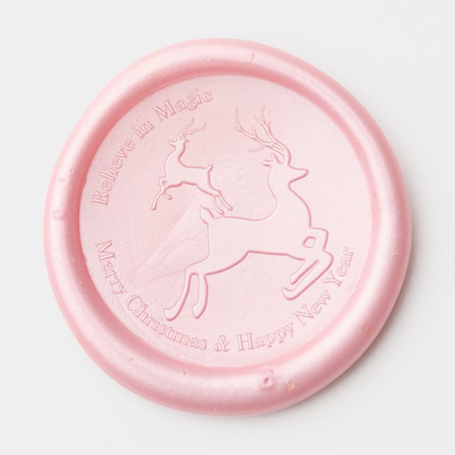 Believe in Magic Christmas Reindeer  Wax Seal Sticker (Front)