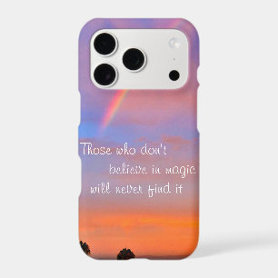Believe in Magic Quote Script Rainbow Sunset Photo iPhone 17 Pro Case