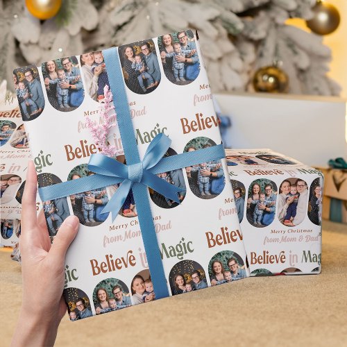 Believe in Magic Rounded Lozenge Multi Photo Wrapping Paper