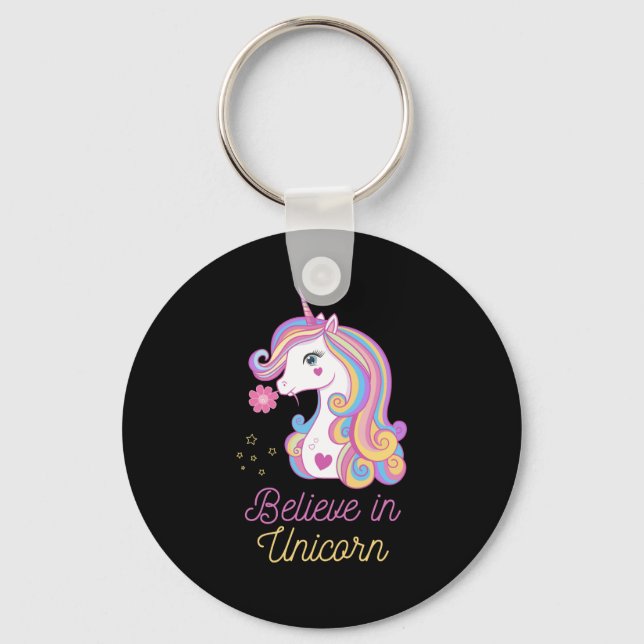 Believe In Magic Unicorn     Keychain (Front)