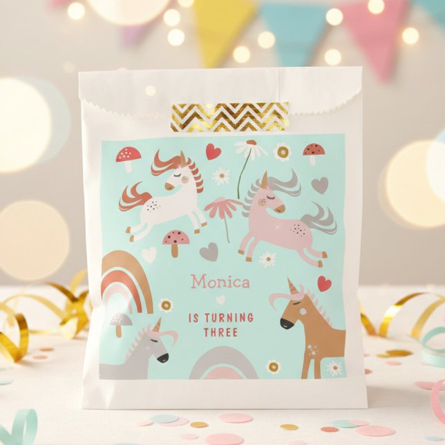 Believe in magic unicorn kids birthday favor bag (Creator Uploaded)