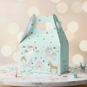 Believe in magic unicorn kids birthday favor boxes